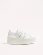 Valentino Flatform Rockstud Untitled Sneaker In Calfskin
